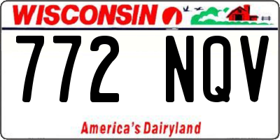 WI license plate 772NQV