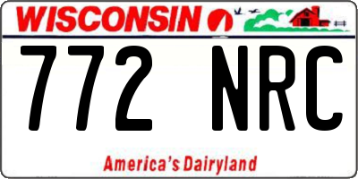 WI license plate 772NRC