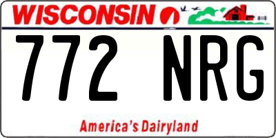 WI license plate 772NRG