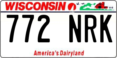 WI license plate 772NRK