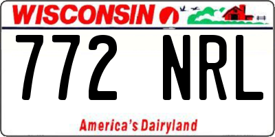 WI license plate 772NRL