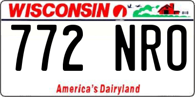 WI license plate 772NRO