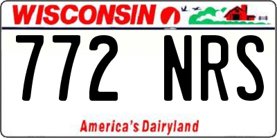 WI license plate 772NRS