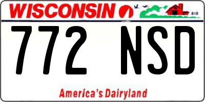 WI license plate 772NSD