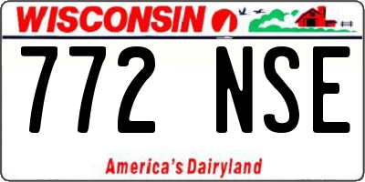 WI license plate 772NSE