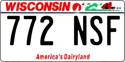 WI license plate 772NSF