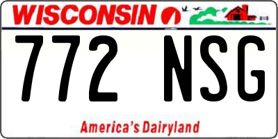WI license plate 772NSG