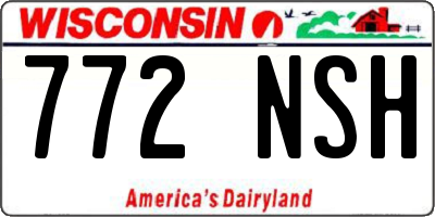 WI license plate 772NSH