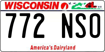 WI license plate 772NSO