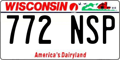 WI license plate 772NSP
