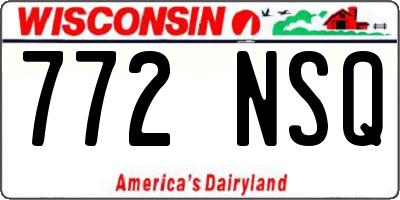 WI license plate 772NSQ
