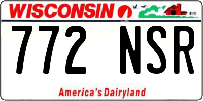 WI license plate 772NSR
