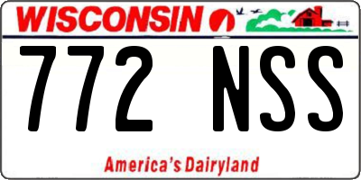 WI license plate 772NSS