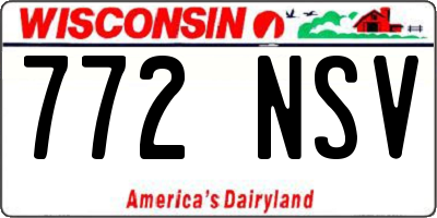 WI license plate 772NSV