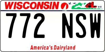 WI license plate 772NSW
