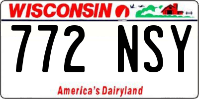 WI license plate 772NSY