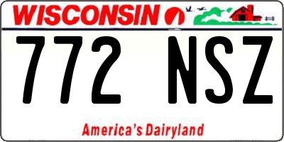 WI license plate 772NSZ