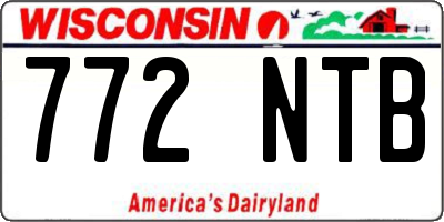 WI license plate 772NTB