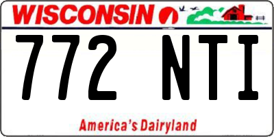 WI license plate 772NTI