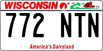 WI license plate 772NTN