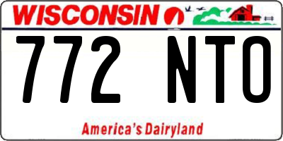 WI license plate 772NTO