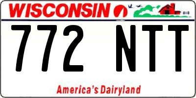 WI license plate 772NTT