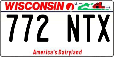 WI license plate 772NTX