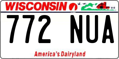 WI license plate 772NUA