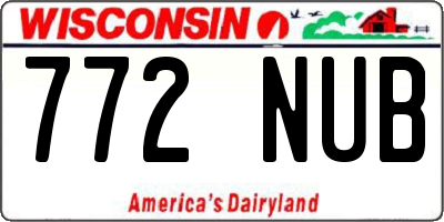 WI license plate 772NUB