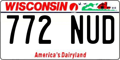 WI license plate 772NUD