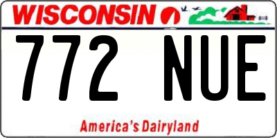WI license plate 772NUE