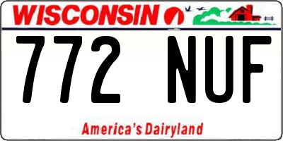 WI license plate 772NUF