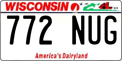 WI license plate 772NUG