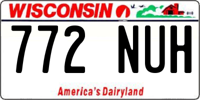 WI license plate 772NUH