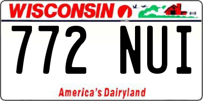 WI license plate 772NUI