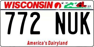 WI license plate 772NUK