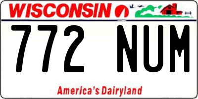WI license plate 772NUM