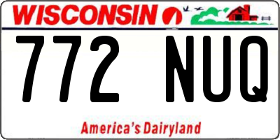 WI license plate 772NUQ