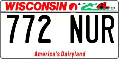 WI license plate 772NUR