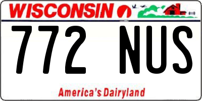 WI license plate 772NUS