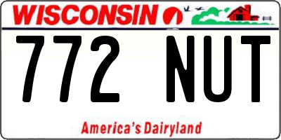 WI license plate 772NUT