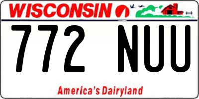 WI license plate 772NUU