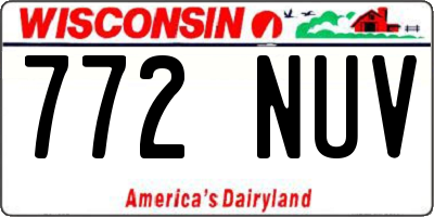 WI license plate 772NUV