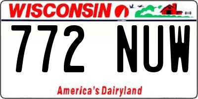 WI license plate 772NUW