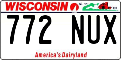 WI license plate 772NUX