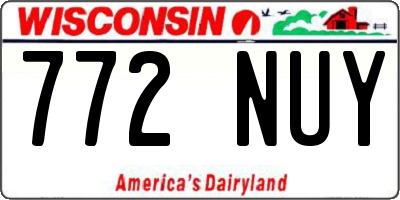 WI license plate 772NUY