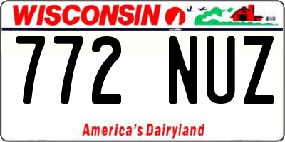 WI license plate 772NUZ