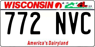 WI license plate 772NVC