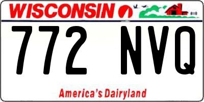 WI license plate 772NVQ