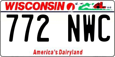 WI license plate 772NWC
